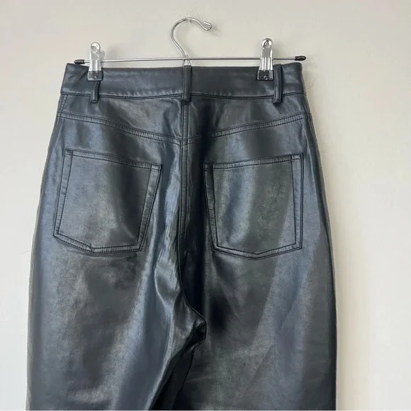 Aritzia Wilfred Oracle Faux Leather High Waisted Pants Black - Picture 8 of 11